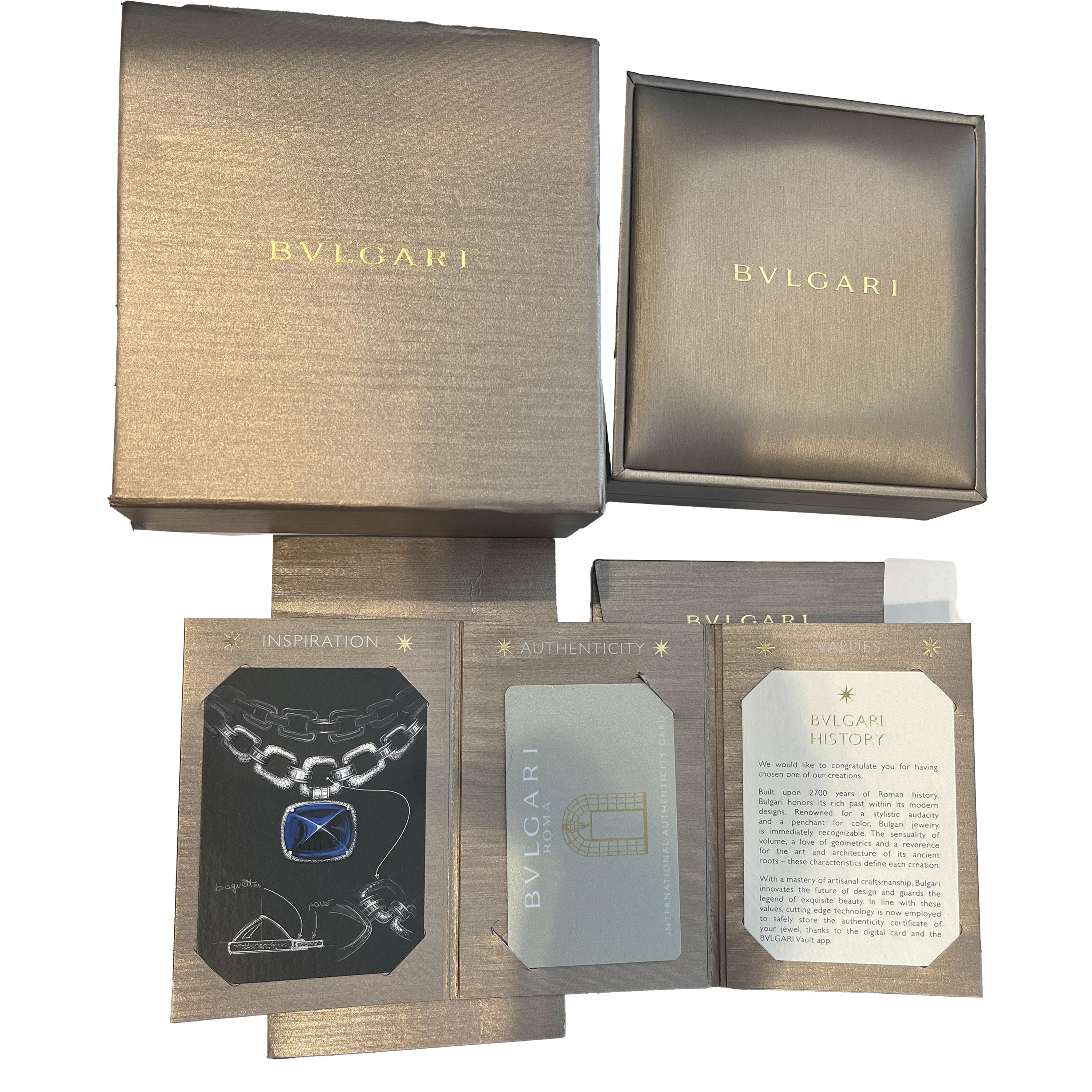 Bvlgari Bvlgari Bvlgari Diamond Necklace in 18k White Gold 0.37 Ctw In Excellent Condition In New York, NY