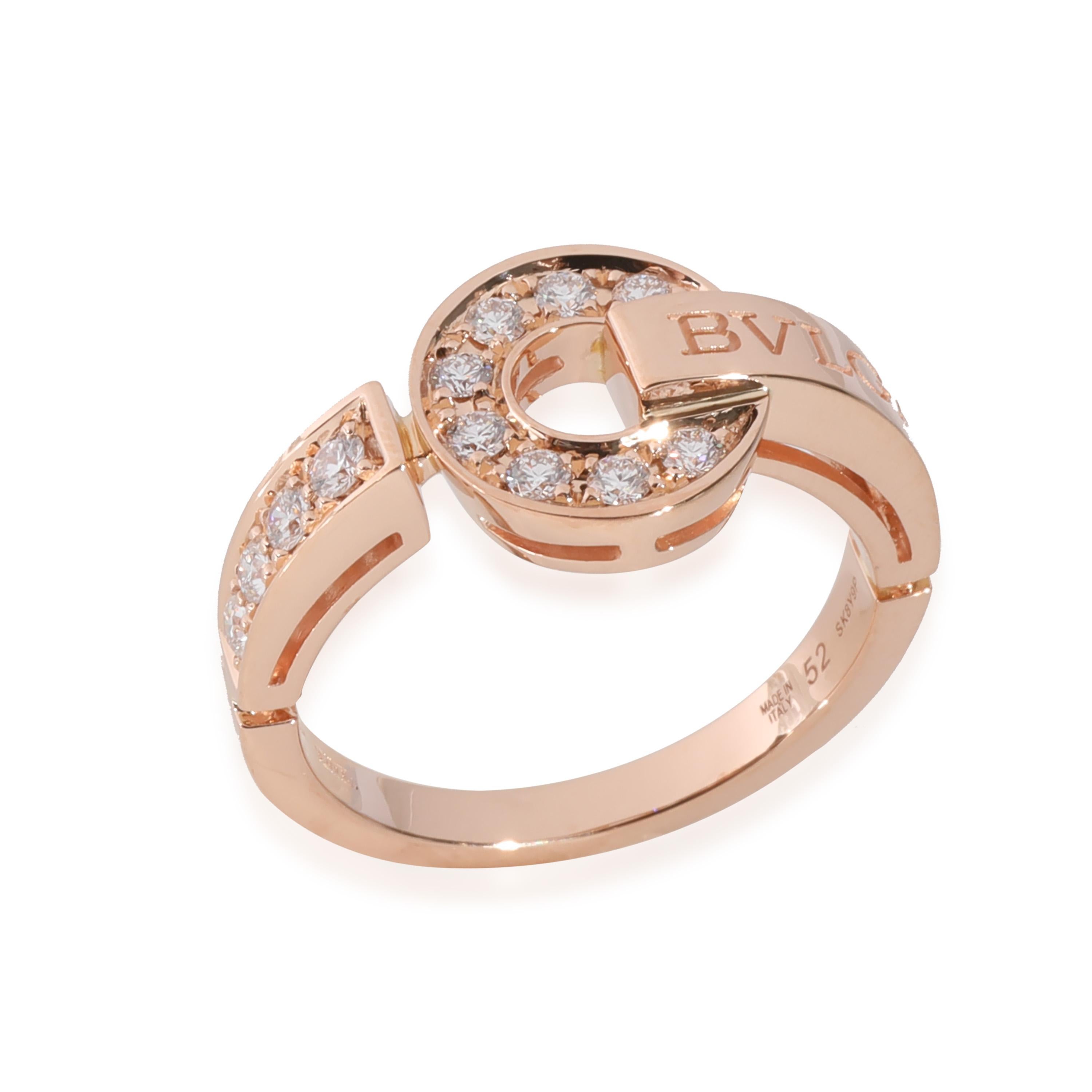 BVLGARI Bvlgari Bvlgari Diamond  Ring in 18k Rose Gold 0.28 CTW

PRIMARY DETAILS
SKU: 125257
Listing Title: BVLGARI Bvlgari Bvlgari Diamond  Ring in 18k Rose Gold 0.28 CTW
Condition Description: Retails for 4400 USD. In excellent condition and