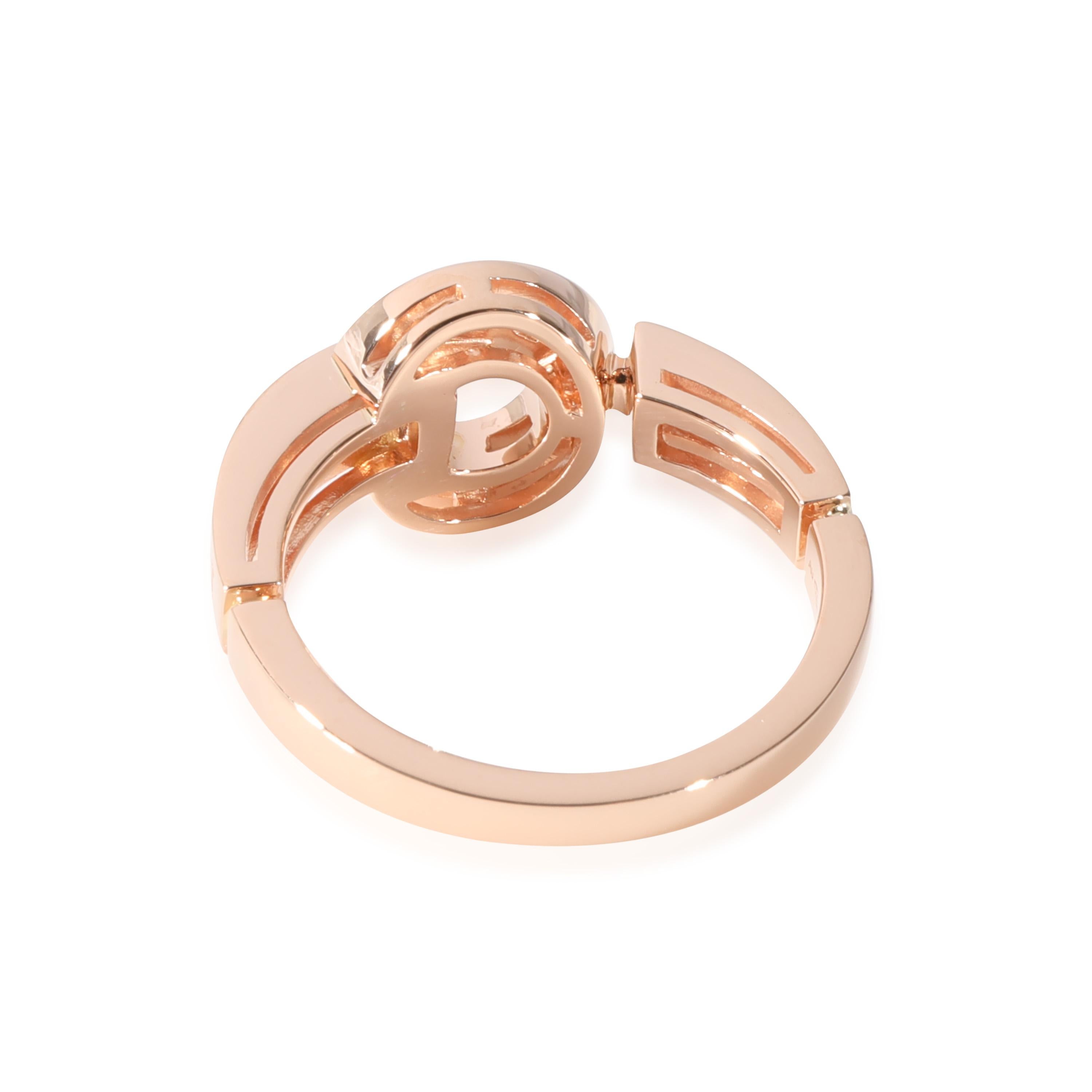Bvlgari Bvlgari Bvlgari Diamond Ring in 18k Rose Gold 0.28 CTW In Excellent Condition For Sale In New York, NY