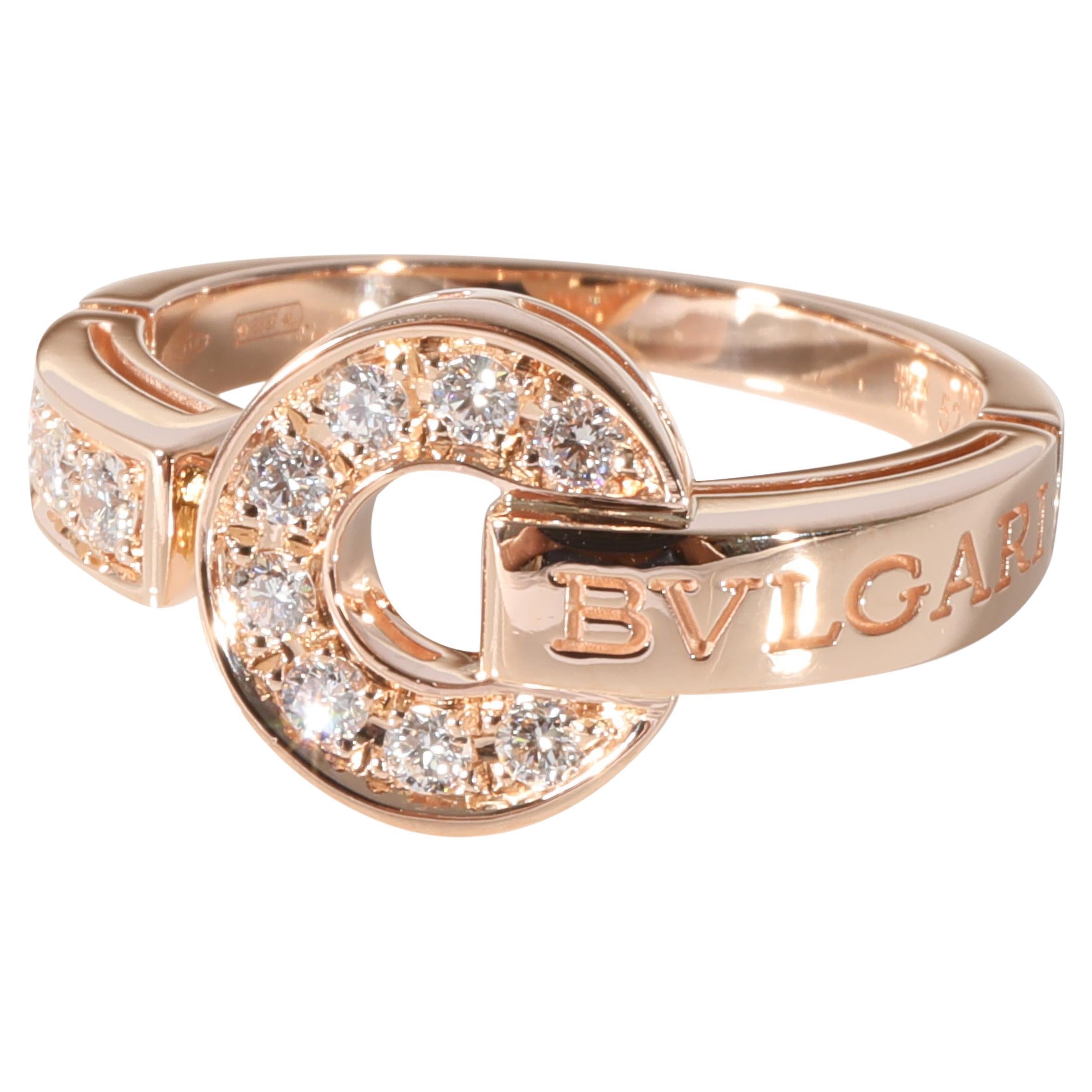 Bvlgari Bvlgari Bvlgari Diamond Ring in 18k Rose Gold 0.28 CTW For Sale