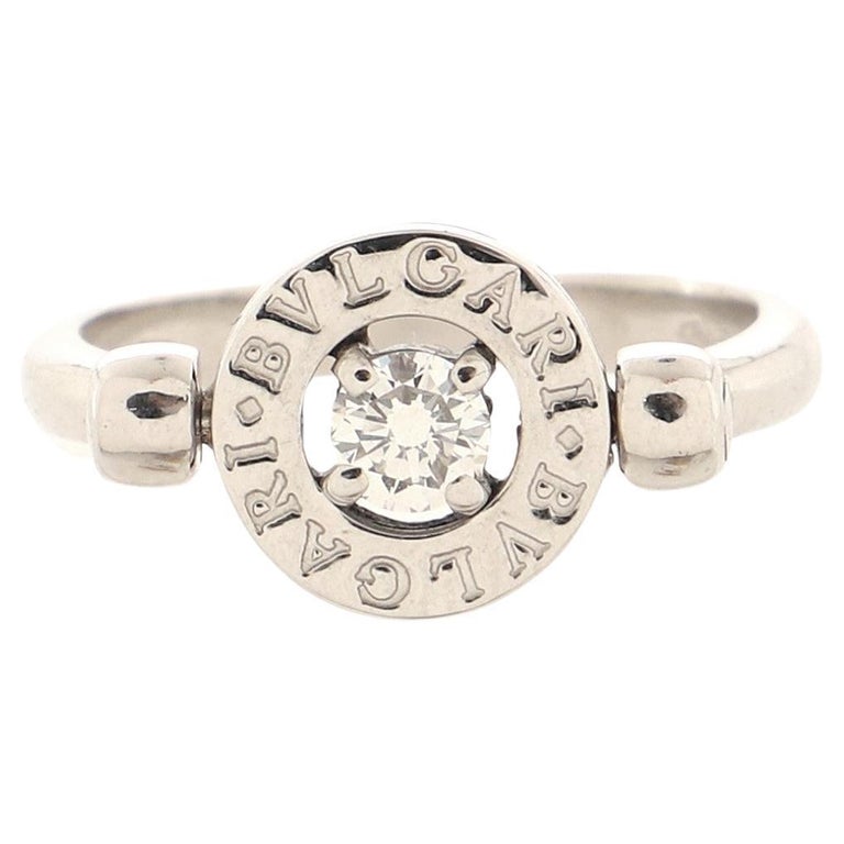 Cicle Rig Bvlgari Bvlgari Bvlgari Logo Circle Ring 18k White Gold with Diamond ...