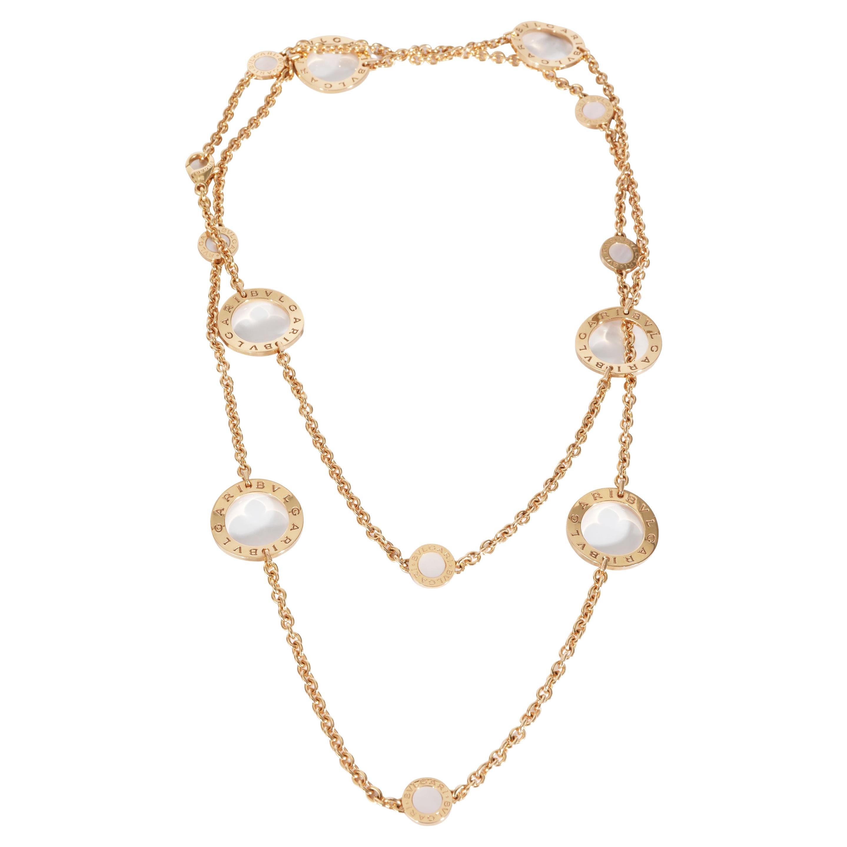 BVLGARI Bvlgari Bvlgari Mother Of Pearl Sautoir Necklace in 18k Rose Gold For Sale