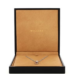 Bvlgari Bvlgari Bvlgari Pendant Necklace 18K White Gold with Diamonds and Pink