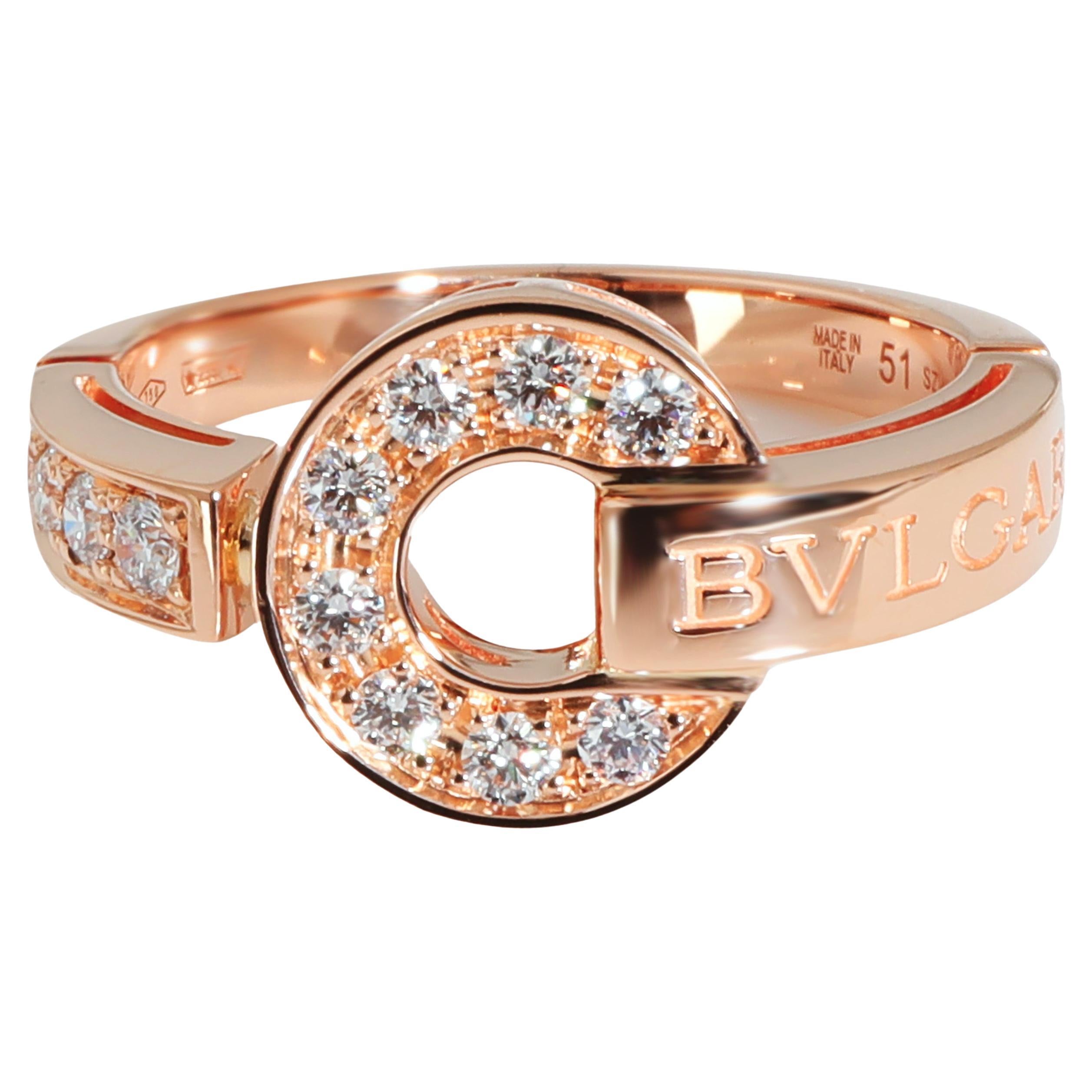BVLGARI Bvlgari Bvlgari Ring in 18k Rose Gold, .28 CTW. For Sale