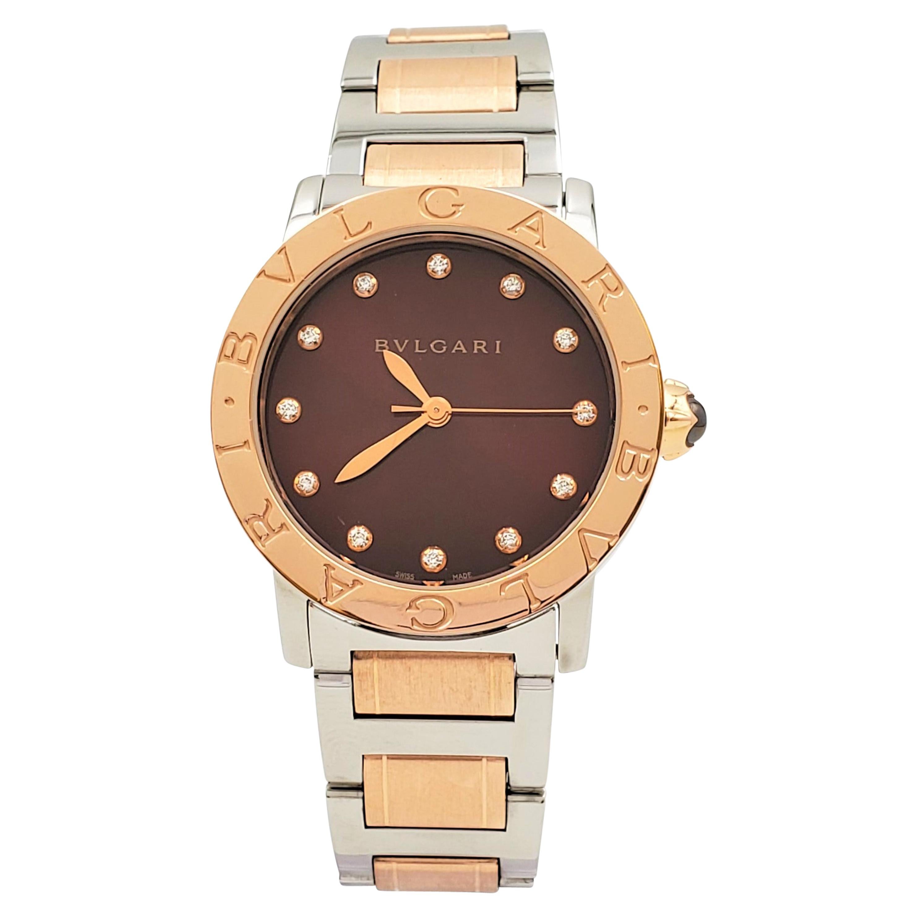 Bvlgari Bvlgari-Bvlgari Rose Gold and Stainless Steel Ladies Watch