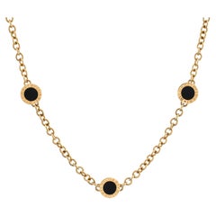 Bvlgari Bvlgari Bvlgari Station Necklace 18K Yellow Gold with Onyx