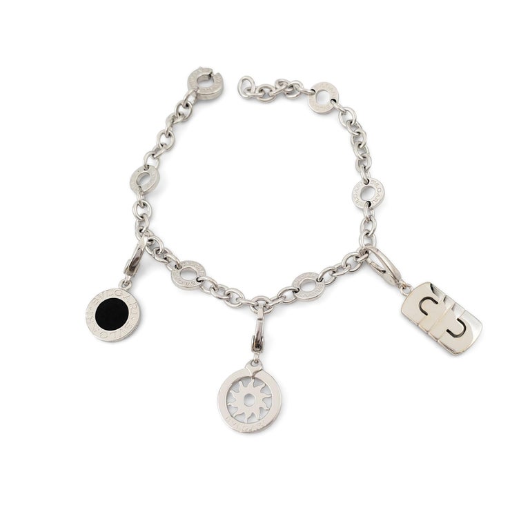 Bvlgari BvlgariBvlgari White and Onyx Charm Bracelet at 1stDibs