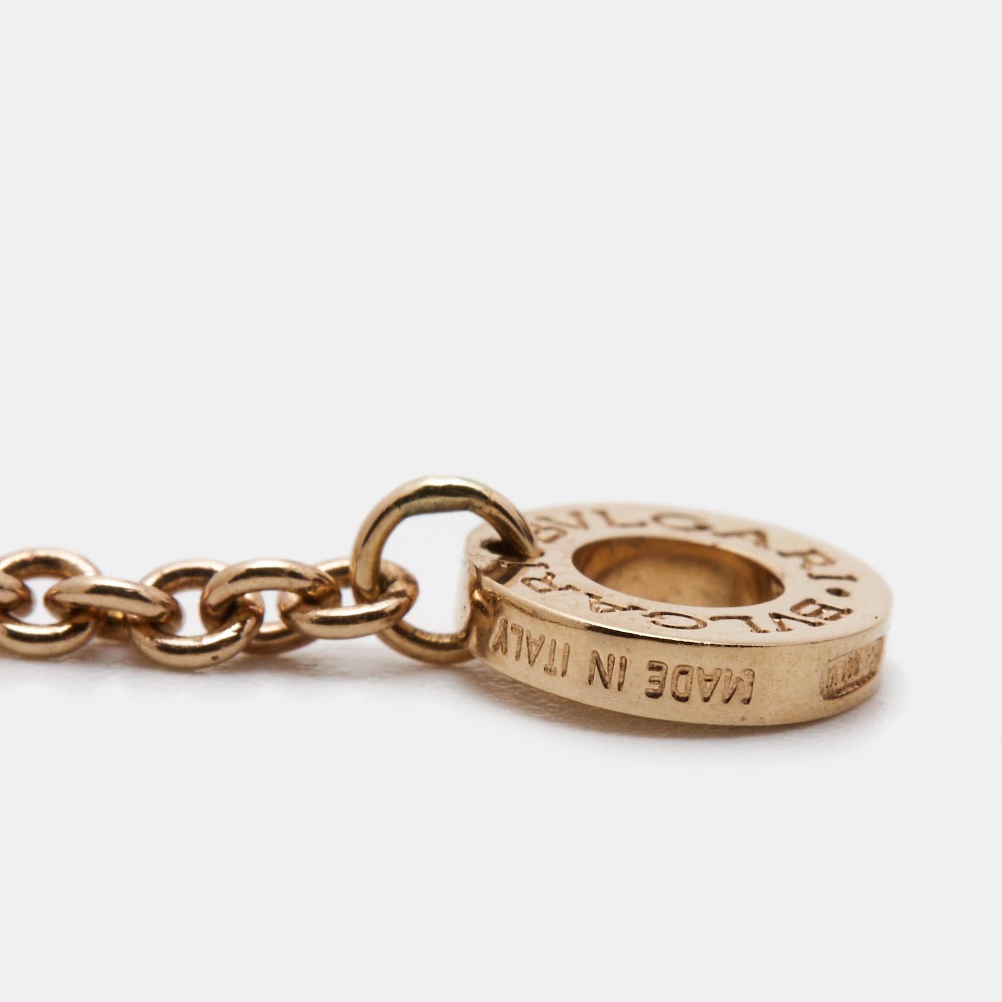 Bvlgari Bvlgari Karneol Perlmutt 18k Rose Gold Armband M/L im Zustand „Neu“ in Dubai, Al Qouz 2