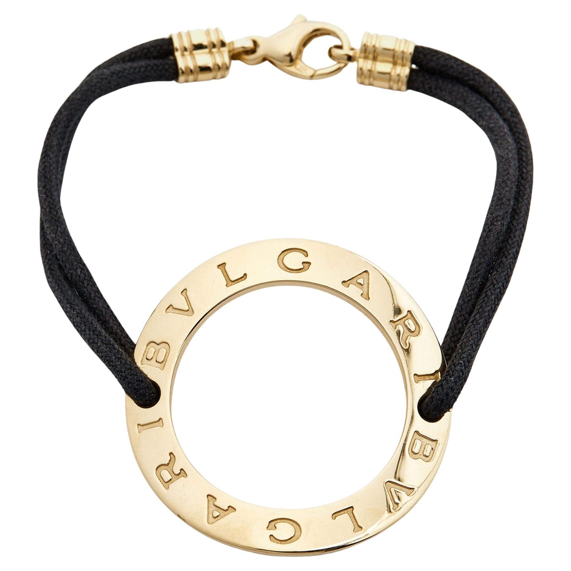 Bvlgari Bvlgari Circle 18k Yellow Gold Cord Bracelet