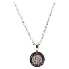 Bvlgari Bvlgari Circle Pendant Necklace 18k White Gold with Diamonds