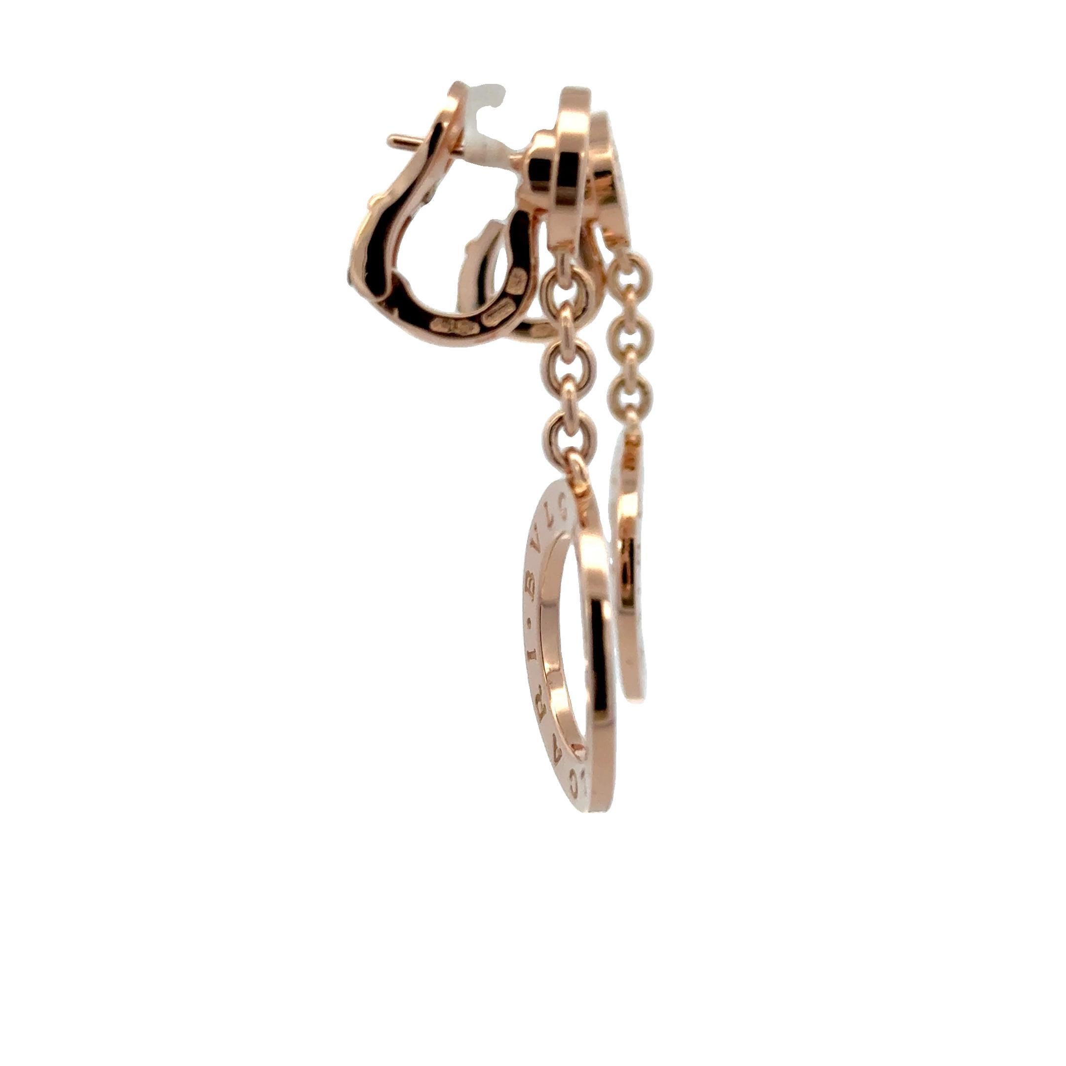 Bvlgari Boucles d'oreilles Bvlgari en or jaune 18 carats, diamants, goutte d'eau en forme de cercle ouvert à levier Excellent état - En vente à Boca Raton, FL