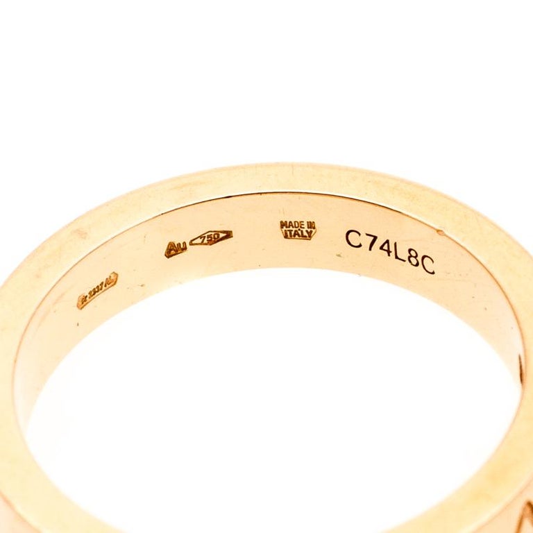 Bvlgari Bvlgari Diamond 18k Rose Gold Band Ring Size 59 For Sale