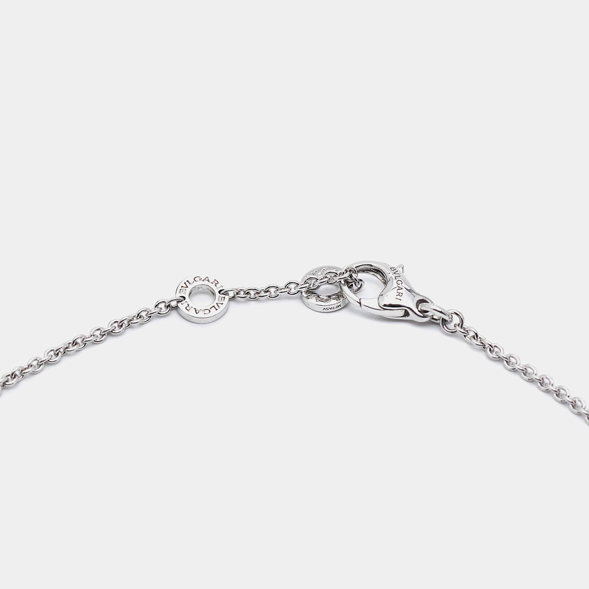 Contemporary Bvlgari Bvlgari Diamond 18K White Gold Pendant Necklace