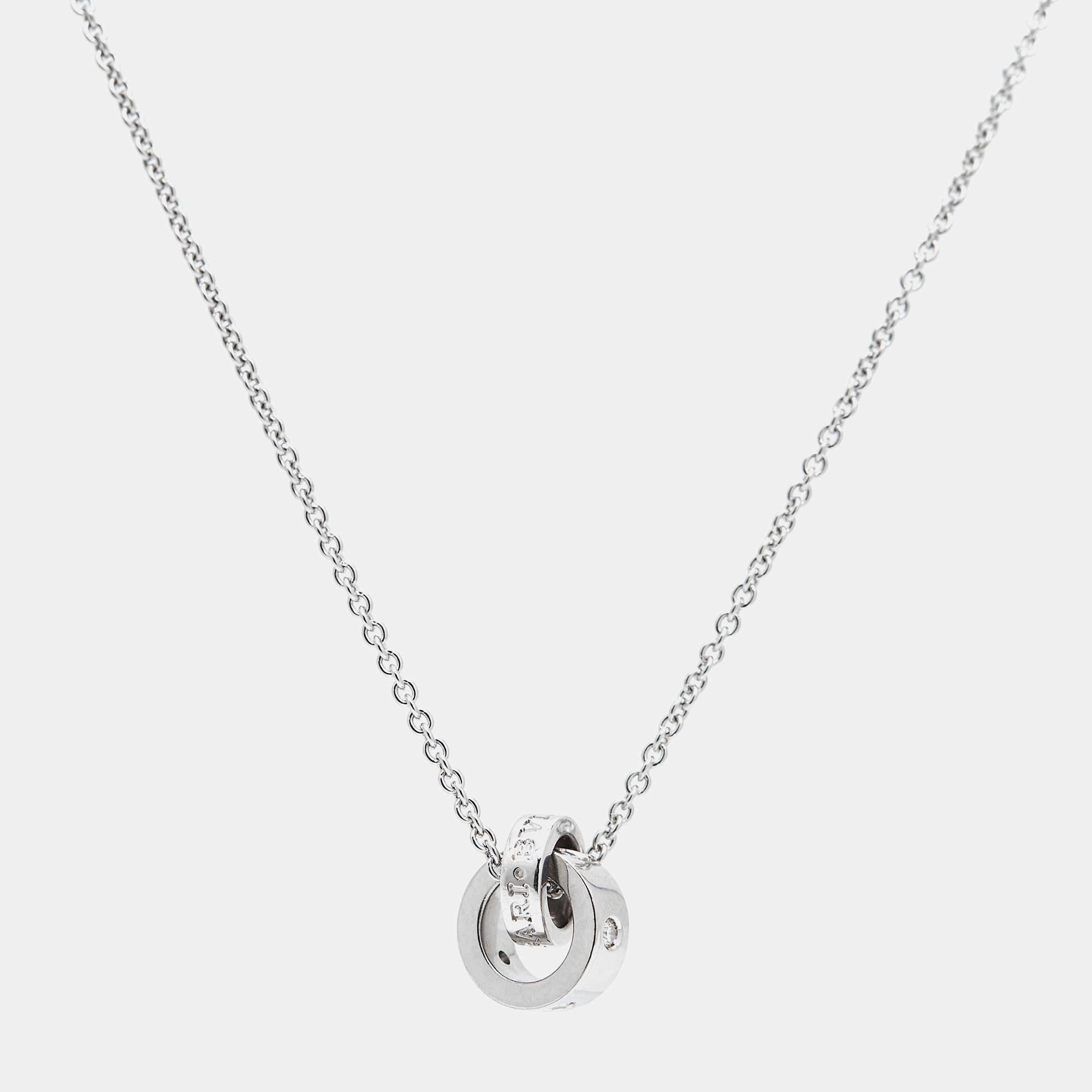 Women's Bvlgari Bvlgari Diamond 18K White Gold Pendant Necklace