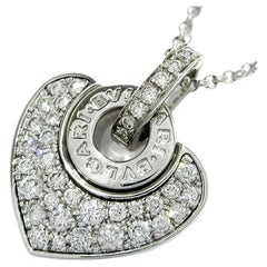 Bvlgari Bvlgari Diamond 18k White Gold Used Heart Pendant Necklace