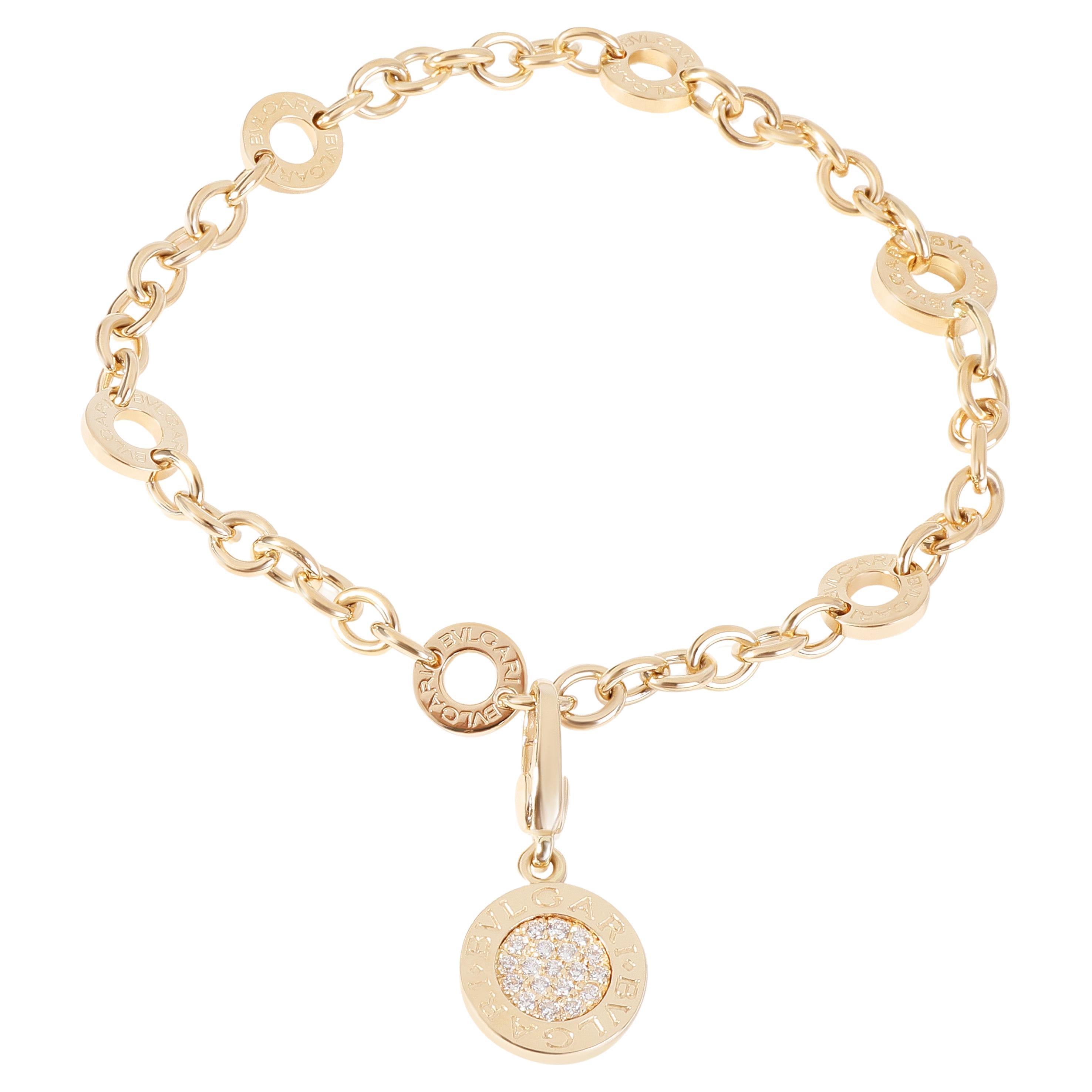 Bvlgari 18K Yellow Gold and Diamond Bracelet at 1stDibs