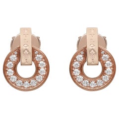 Bvlgari Bvlgari Diamond Openwork Earrings 18K Rose Gold
