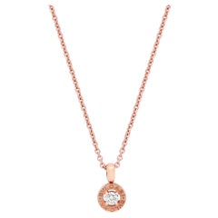 Used Bvlgari Bvlgari Diamond Pendant Necklace 18K Rose Gold 0.25cttw