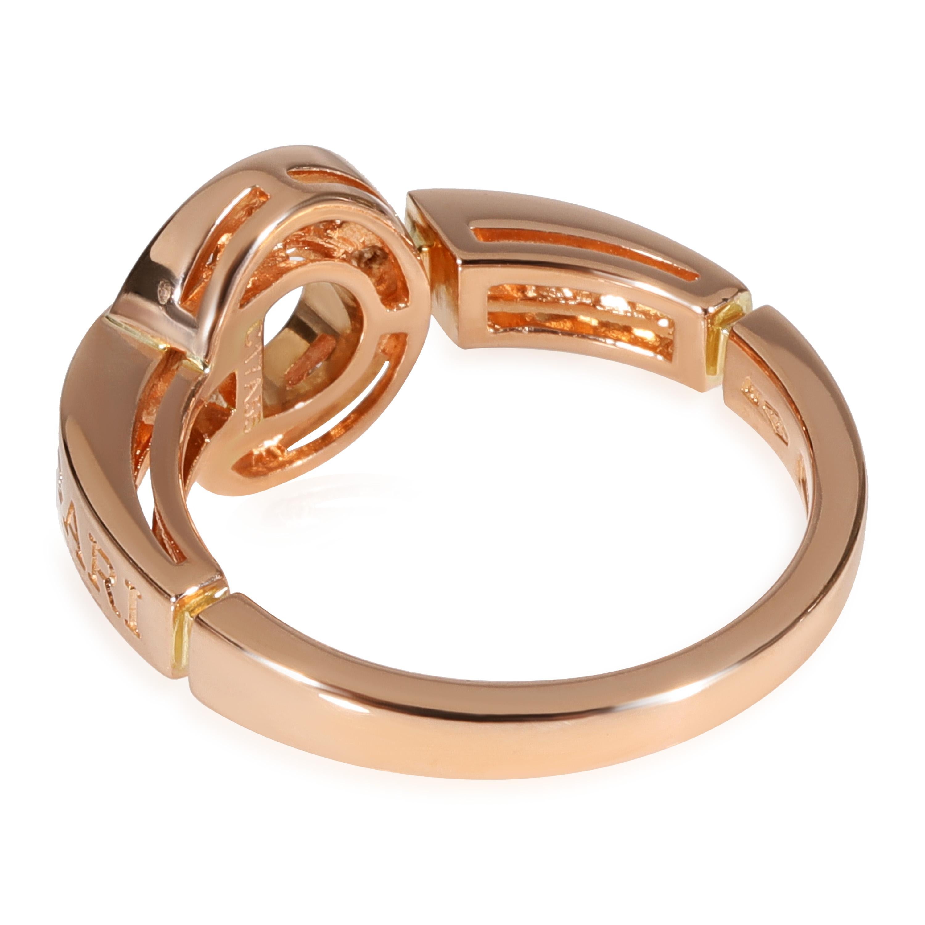 Bvlgari Bvlgari Diamond Ring in 18k Rose Gold 0.28 Ctw In Excellent Condition In New York, NY