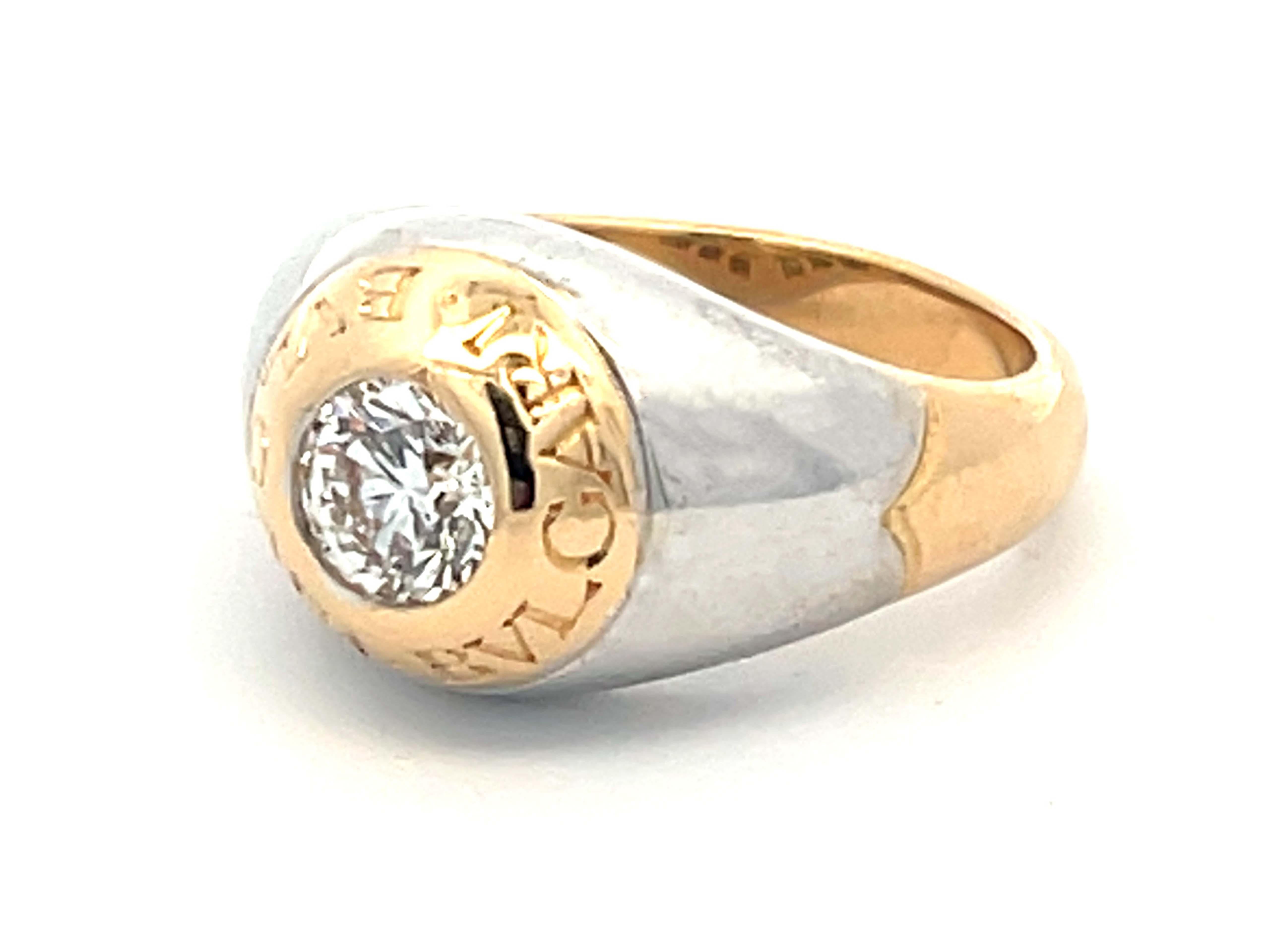 Bvlgari Bague en or blanc et jaune 18 carats avec diamants Bvlgari Excellent état - En vente à Honolulu, HI