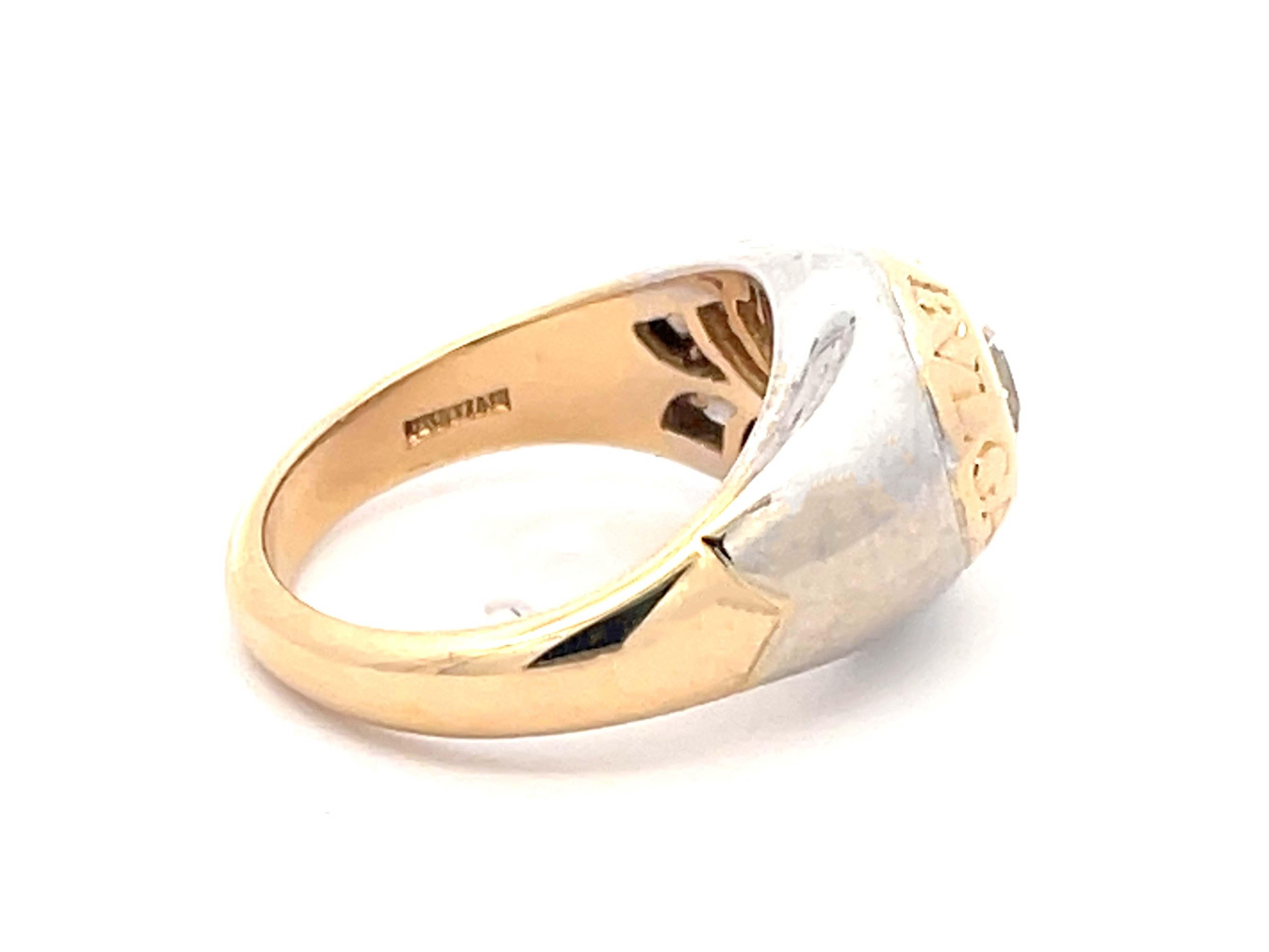 Brilliant Cut Bvlgari Bvlgari Diamond Ring in 18k White and Yellow Gold For Sale