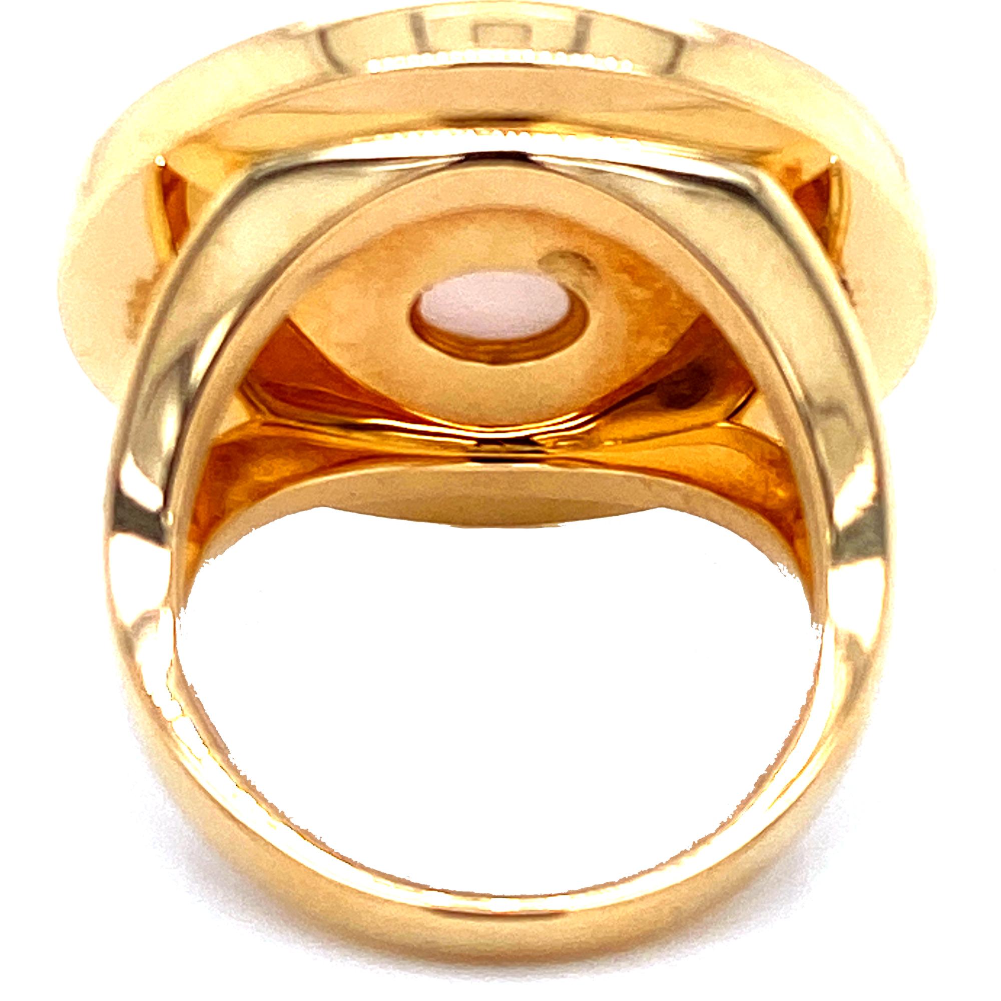 Bvlgari Bvlgari Mother of Pearl 18 Karat Yellow Gold Ring 1