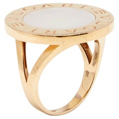 Bvlgari Bvlgari Mother of Pearl 18k Rose Gold Cocktail Ring Size 57