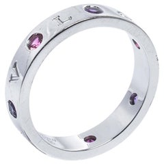 Bvlgari Bvlgari Multicolor Gemstone Diamond 18K White Gold Band Ring 65