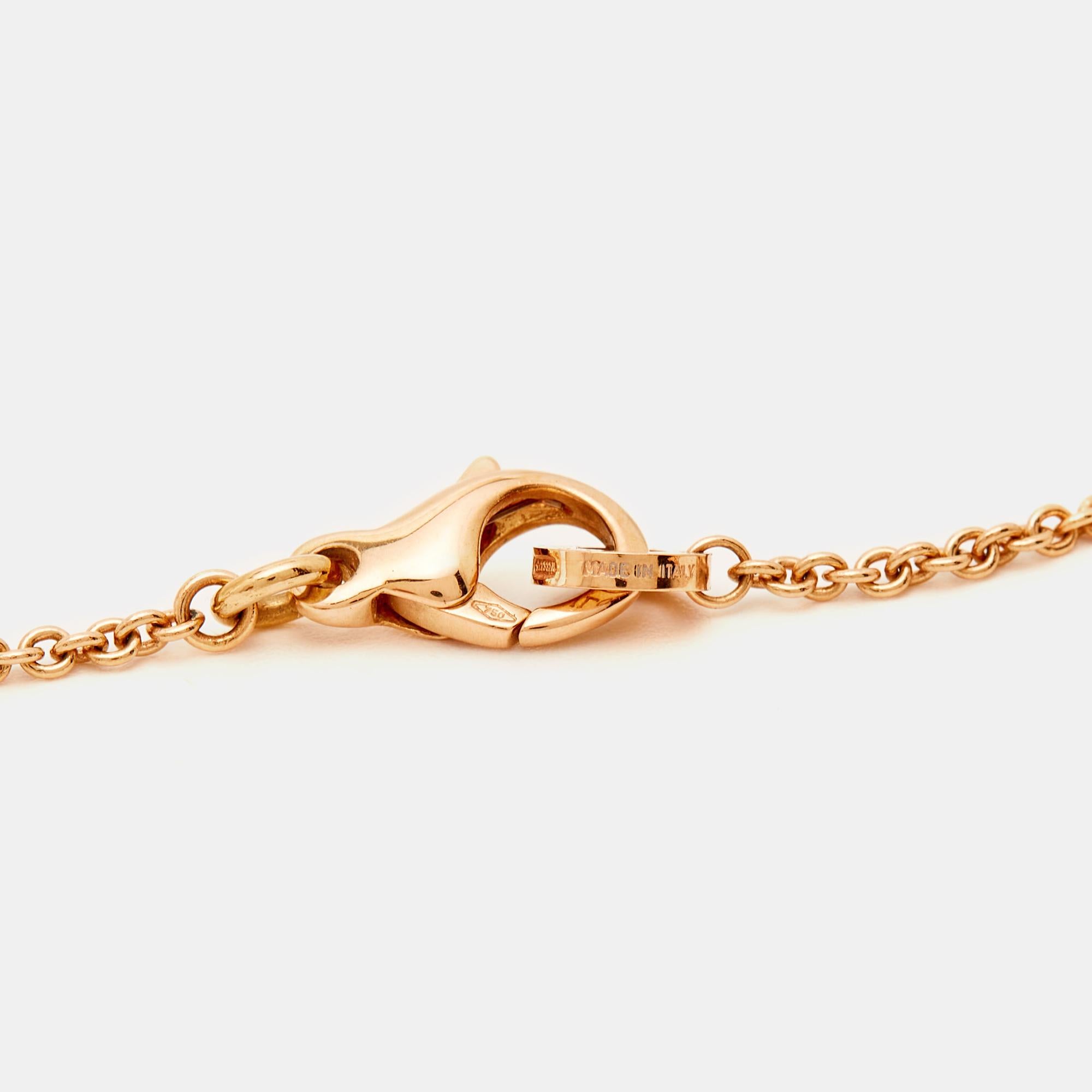 Contemporary Bvlgari Bvlgari Onyx Mother of Pearl Diamond 18k Rose Gold Necklace