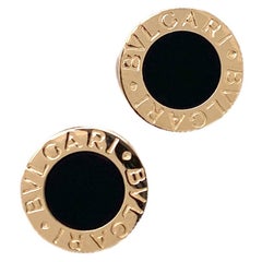 Bvlgari Bvlgari Onyx Vintage Stud Earrings 18 Karat Yellow Gold