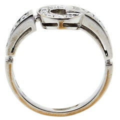 Bvlgari Bvlgari Pave Diamond 18K White Gold Ring Size 60