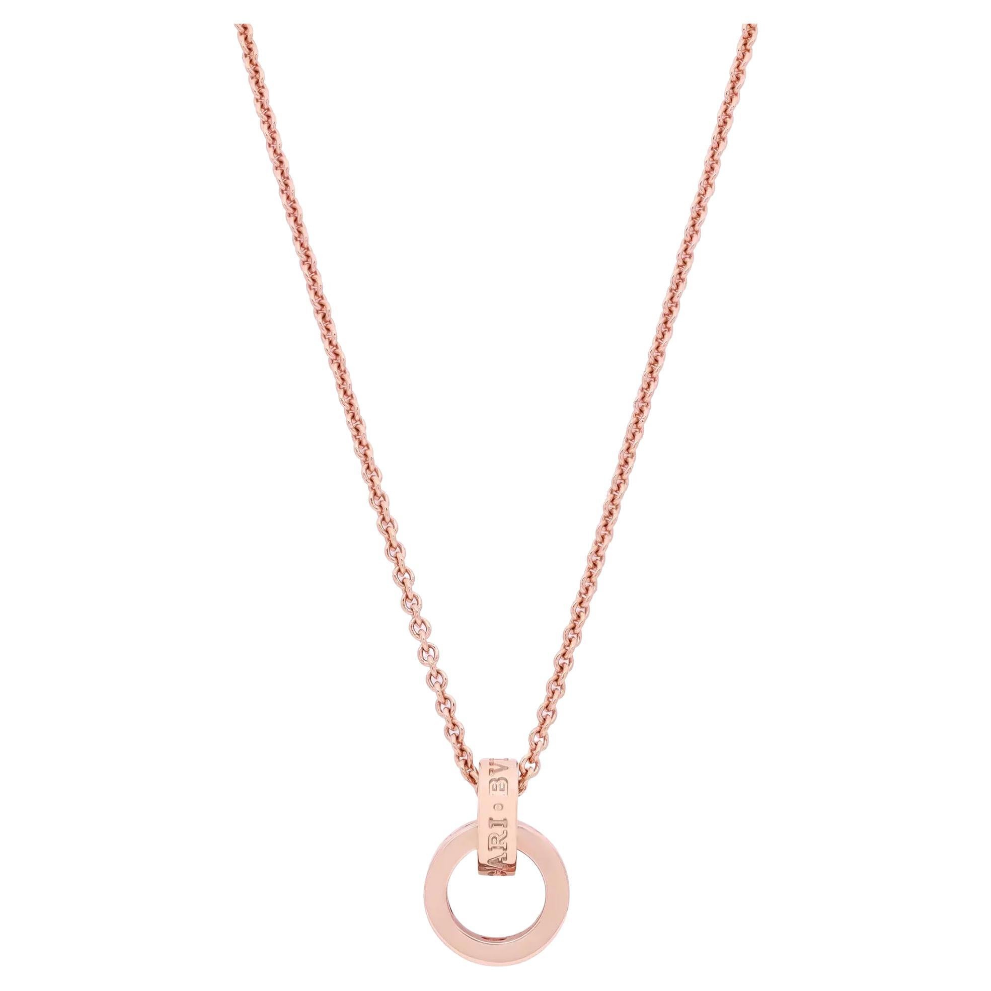 Modern Bvlgari Bvlgari Pink Sapphire & Amethyst Pendant Necklace 18K Rose Gold