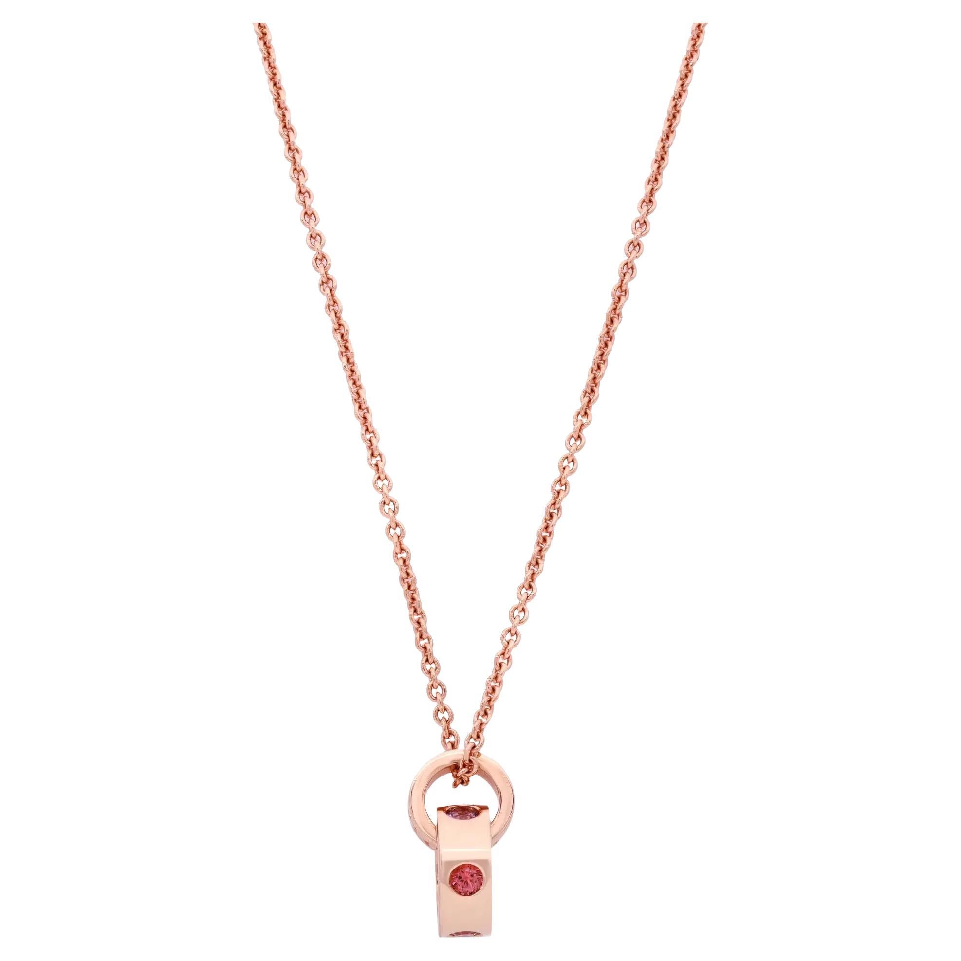 Bvlgari Bvlgari Pink Sapphire & Amethyst Pendant Necklace 18K Rose Gold