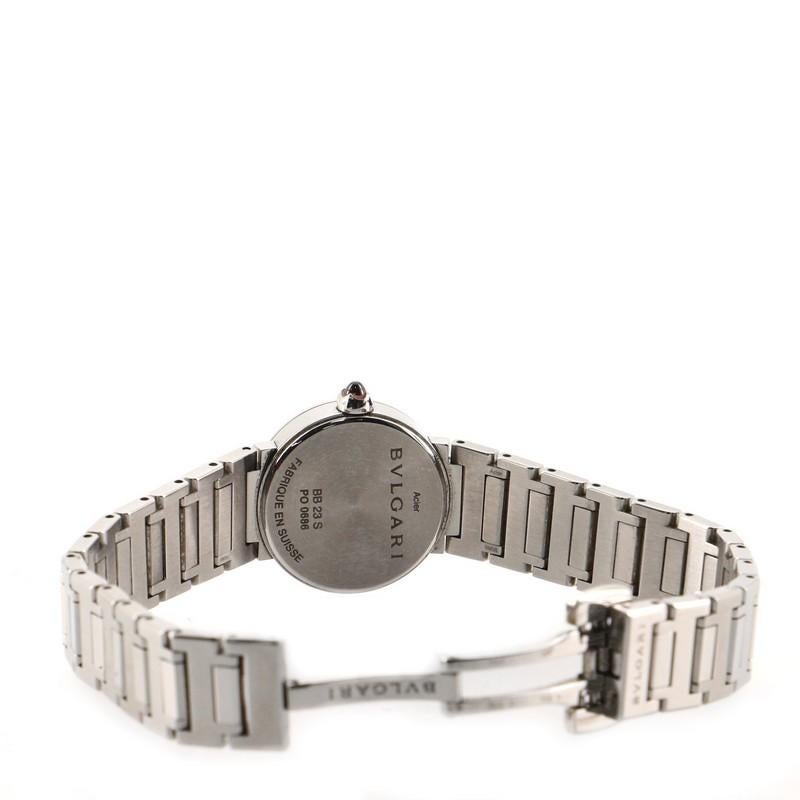 Bvlgari Bvlgari Quarzuhr aus Edelstahl mit Diamantmarkierungen 23 im Angebot 2