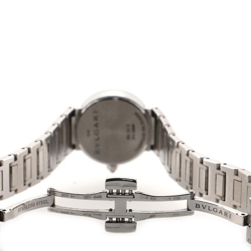 Women's Bvlgari Bvlgari Quartz Watch Stainless Steel with Diamond Markers 23 For Sale