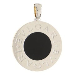 Bvlgari Bvlgari Reversible Circle Pendant Necklace 18k Yellow Gold and Stainless