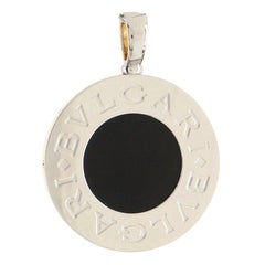 Bvlgari Bvlgari Reversible Circle Pendant Necklace 18k Yellow Gold and Stainless