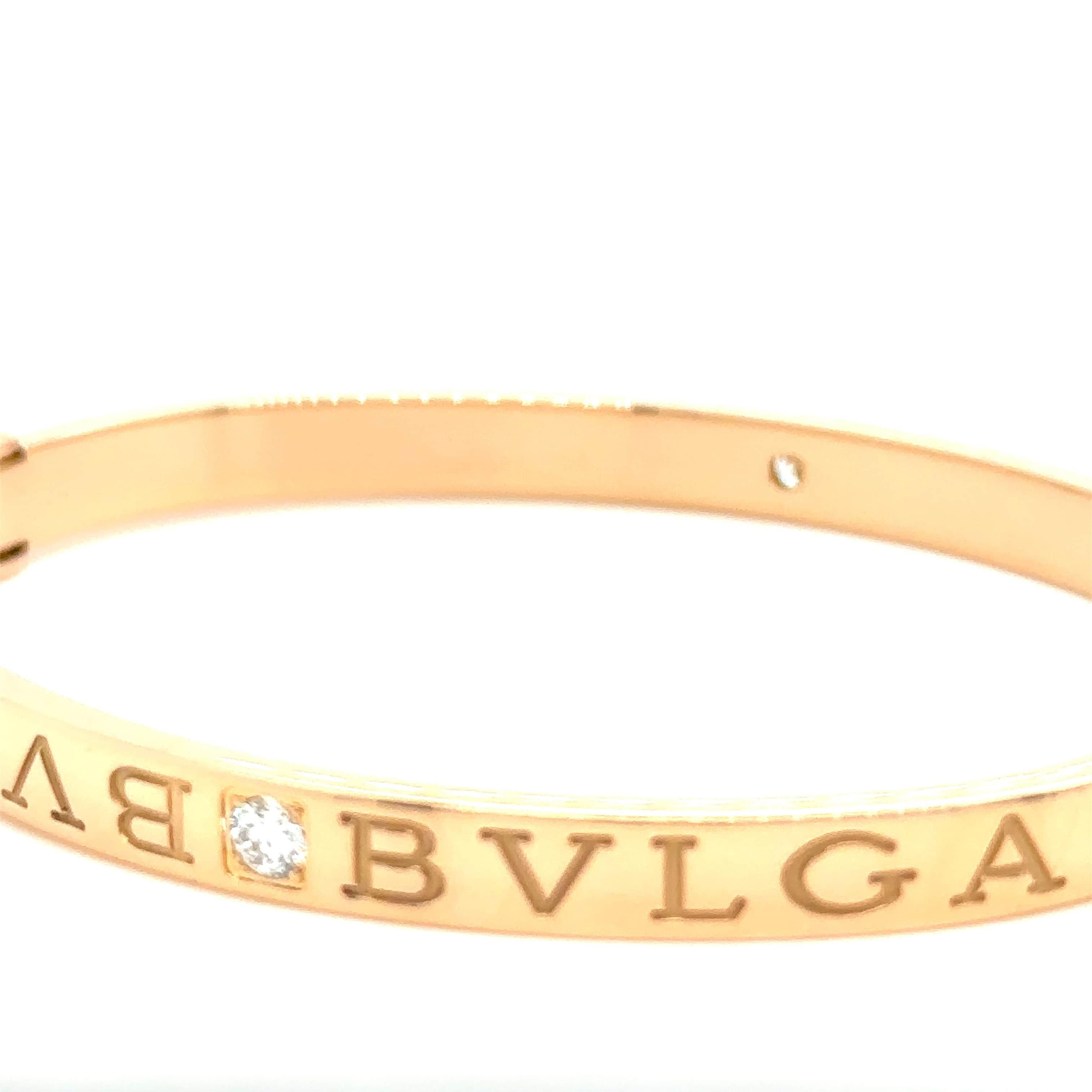 Bvlgari Bvlgari Rose Gold Bracelet 0.26 Carat In Excellent Condition In SYDNEY, NSW