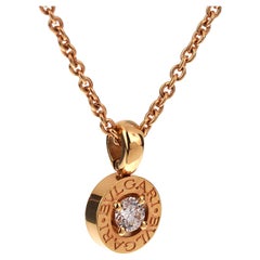 Used Bvlgari Bvlgari Solitaire Diamond Rose Gold Pendant Necklace