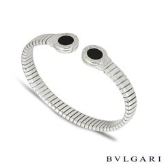 Bvlgari Bvlgari Steel & Onyx Cuff Bracelet