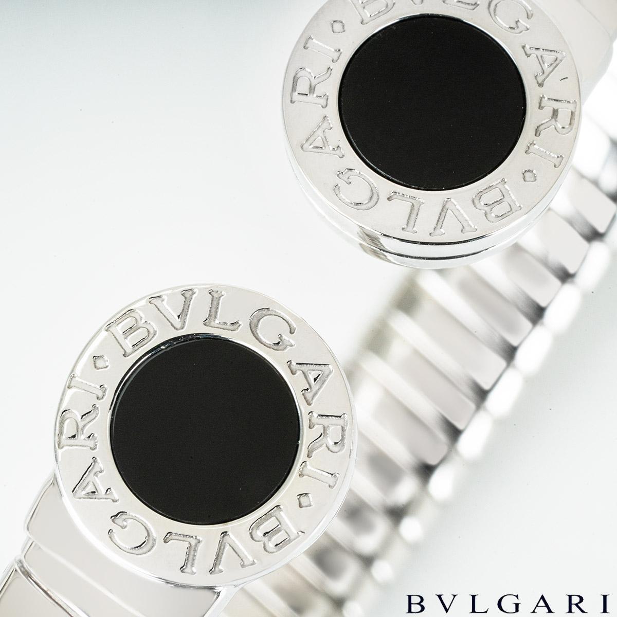 Women's Bvlgari Bvlgari Steel & Onyx Cuff Bracelet