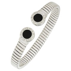 Bvlgari Bvlgari Steel & Onyx Cuff Bracelet