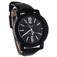 Bvlgari Bvlgari Via De Condotti Automatic Watch Carbon and Leather