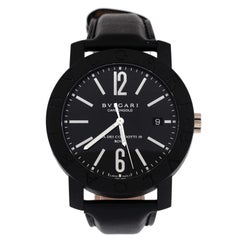 Bvlgari Bvlgari Via De Condotti Automatic Watch Carbon and Leather