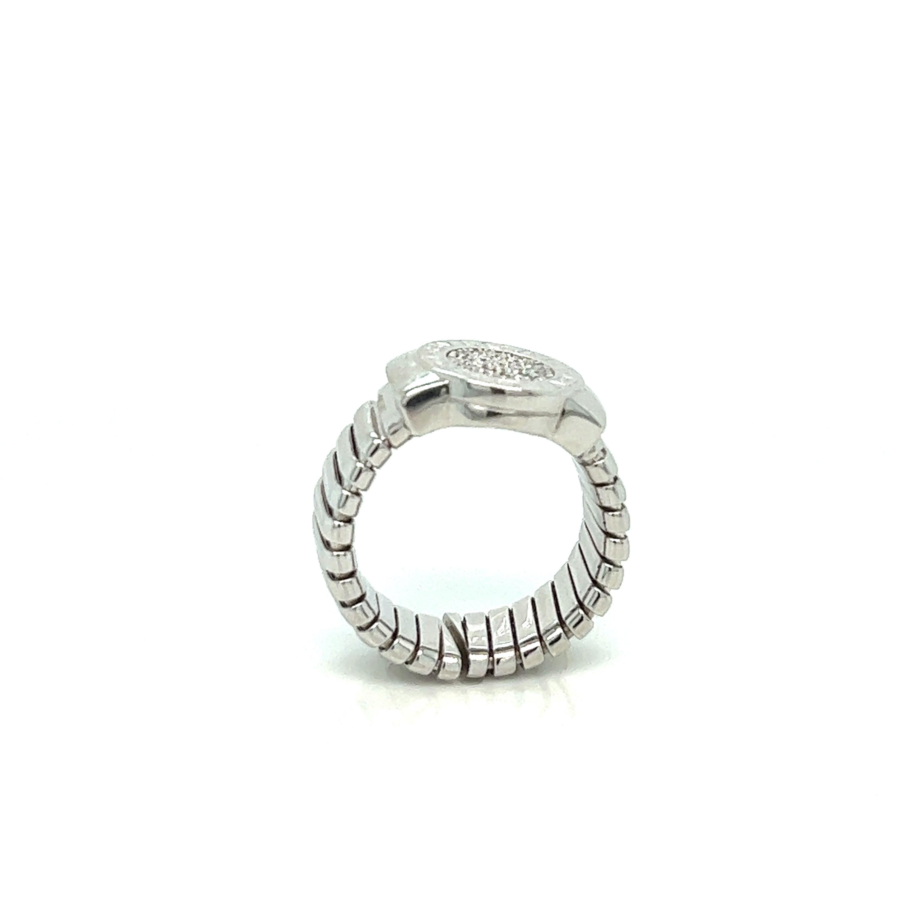 Round Cut Bvlgari Bvlgari White Gold Diamond Ring  For Sale