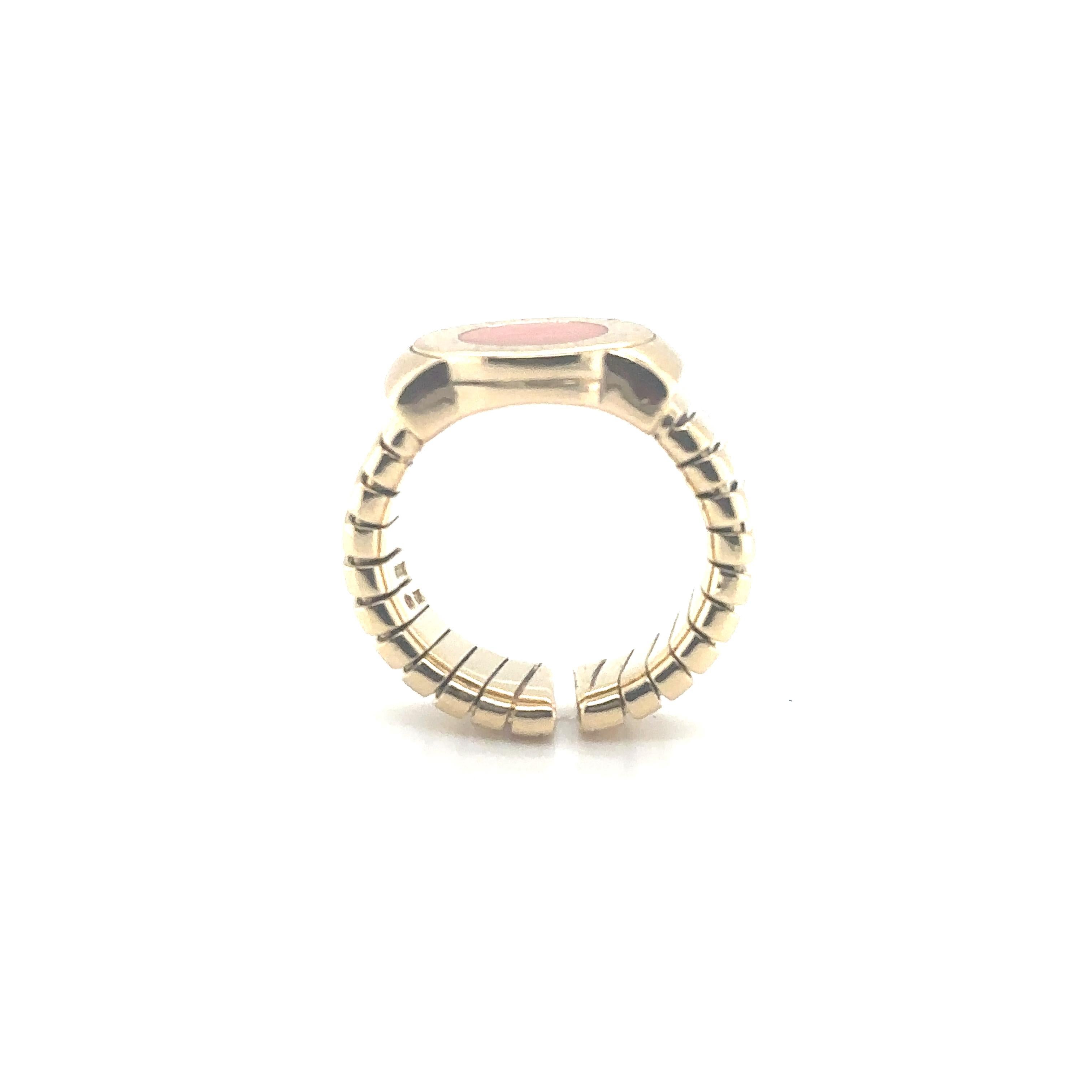 BVLGARI BVLGARI Yellow Gold and Coral Rare Ring In Excellent Condition For Sale In New York, NY