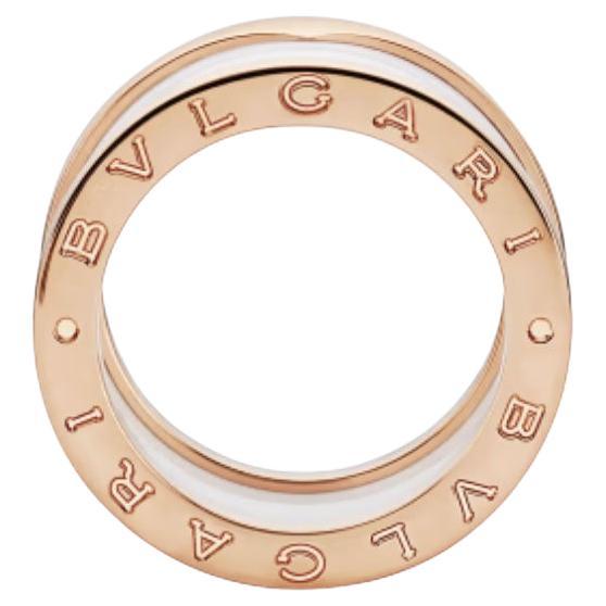 Bvlgari B.Zero 1 4 Band Ring, 18k Rose Gold & White Ceramic
