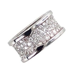 Bvlgari B.Zero 1 Diamond Band 18 Karat White Gold Band Ring