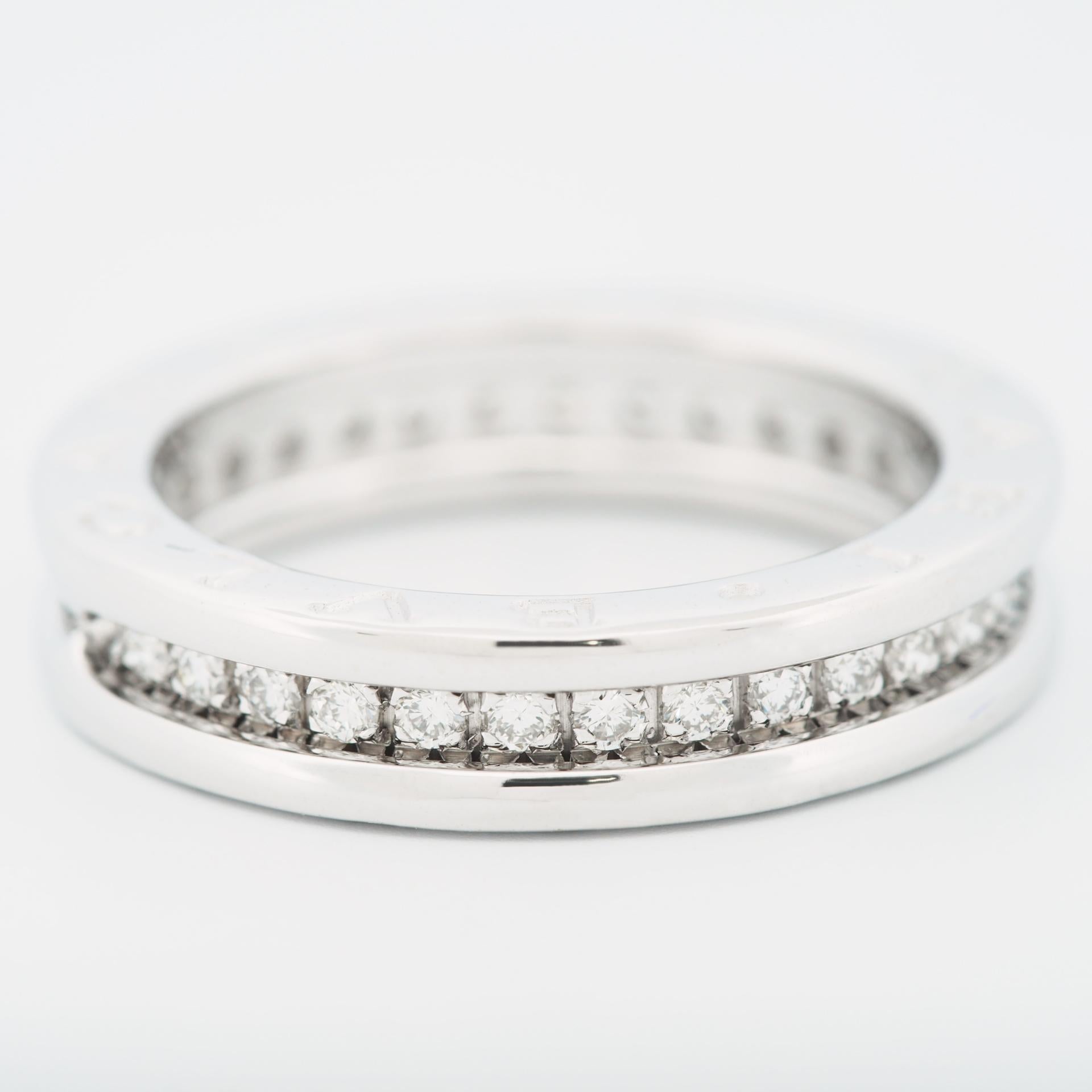 Round Cut Bvlgari B.Zero 1 Ring With 0.48ct Diamonds Ring White Gold 53 US 6.75 For Sale
