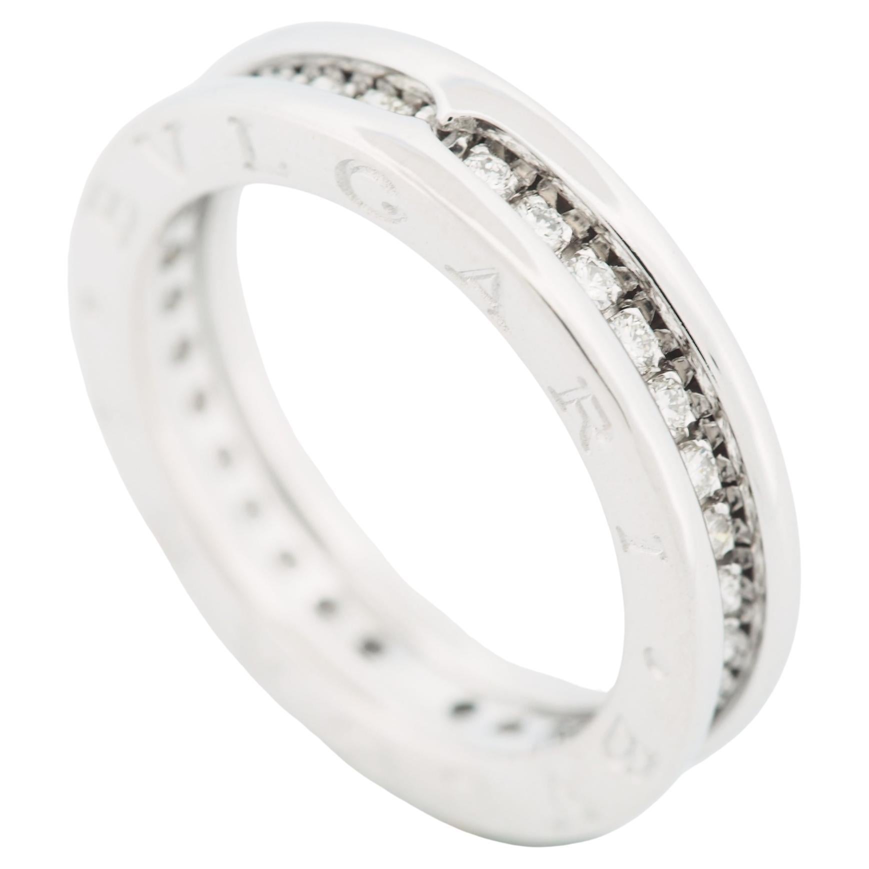 Bvlgari B.Zero 1 Ring With 0.48ct Diamonds Ring White Gold 53 US 6.75 For Sale